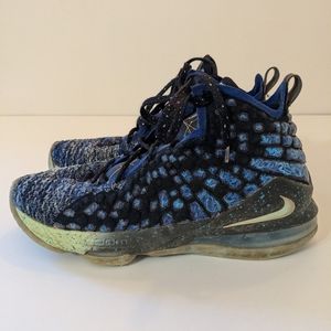 Nike Lebron XVII 17 GS Constellations Deep Royal Blue Green BQ5594-407 6Y